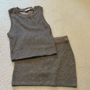 Zara Dark tan Sleeveless Top and Skirt Set